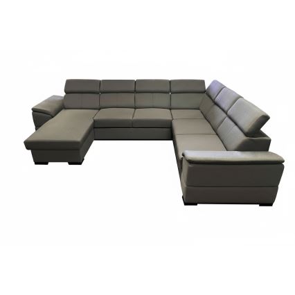 GRANADA avattava U-muotoinen kulmasohva universaalilla kulmaratkaisulla ja säilytystilalla, tummanharmaa