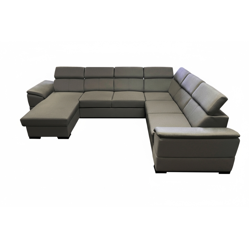 GRANADA avattava U-muotoinen kulmasohva universaalilla kulmaratkaisulla ja säilytystilalla, tummanharmaa