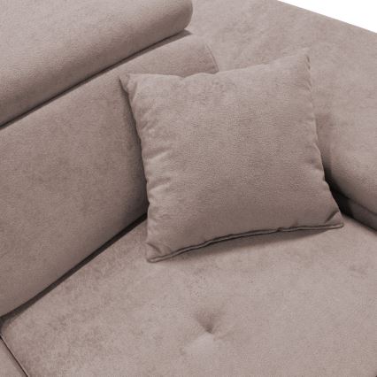 Avattava L-mallinen oikeanpuoleinen kulmasohva CASTELO, säilytystilallinen, beige
