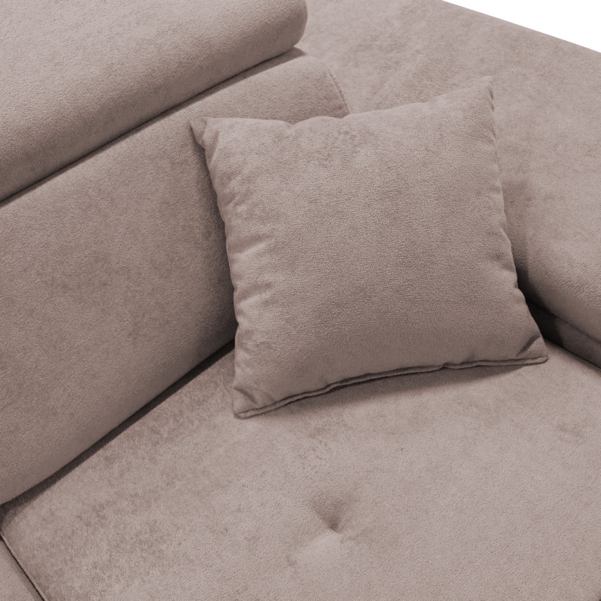 Avattava L-mallinen oikeanpuoleinen kulmasohva CASTELO, säilytystilallinen, beige