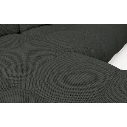 Avattava verhoiltu L-mallinen kulmasohva säilytystilalla ALMADA, vasen, antrasiitti