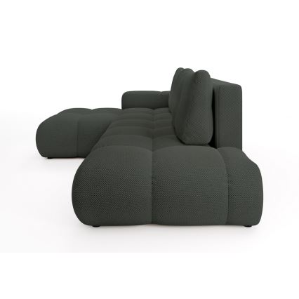 Avattava verhoiltu L-mallinen kulmasohva säilytystilalla ALMADA, vasen, antrasiitti