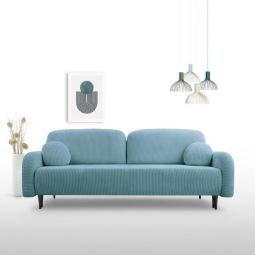 Avattava verhoiltu 3‑istuttava sohva CLOUDY turkoosi