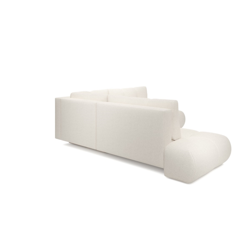 Avattava, verhoiltu L-mallinen kulmasohva ALMADA, oikeanpuoleinen, beige