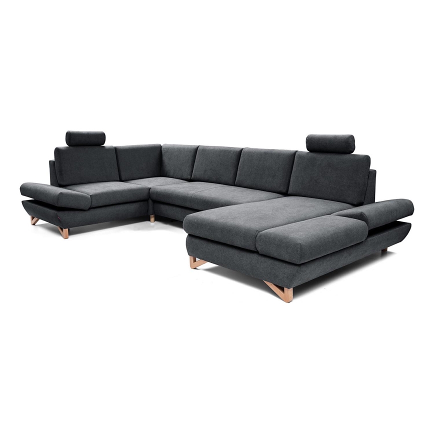 AVESTA U-muotoinen verhoiltu avattava kulmasohva tilavalla säilytystilalla, antrasiitti