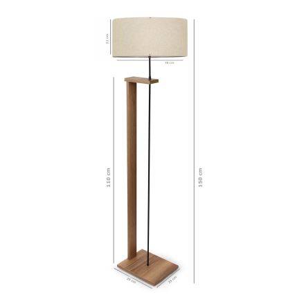 AYD Lattialamppu 1xE27/40W/230V Ruskea/Beige