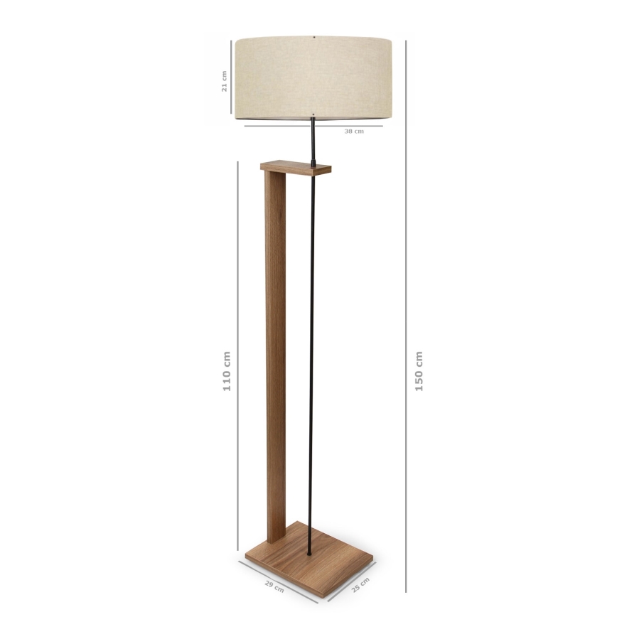AYD Lattialamppu 1xE27/40W/230V Ruskea/Beige