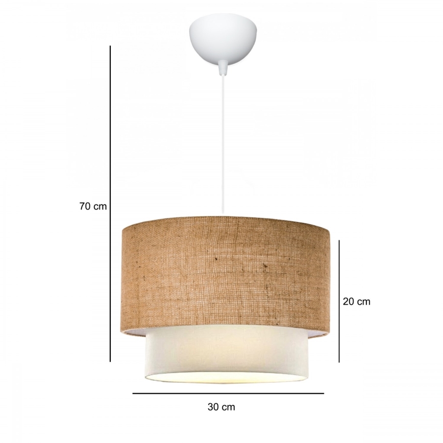 AYD-riippuvalaisin johdolla 1xE27/15W/230V beige/valkoinen