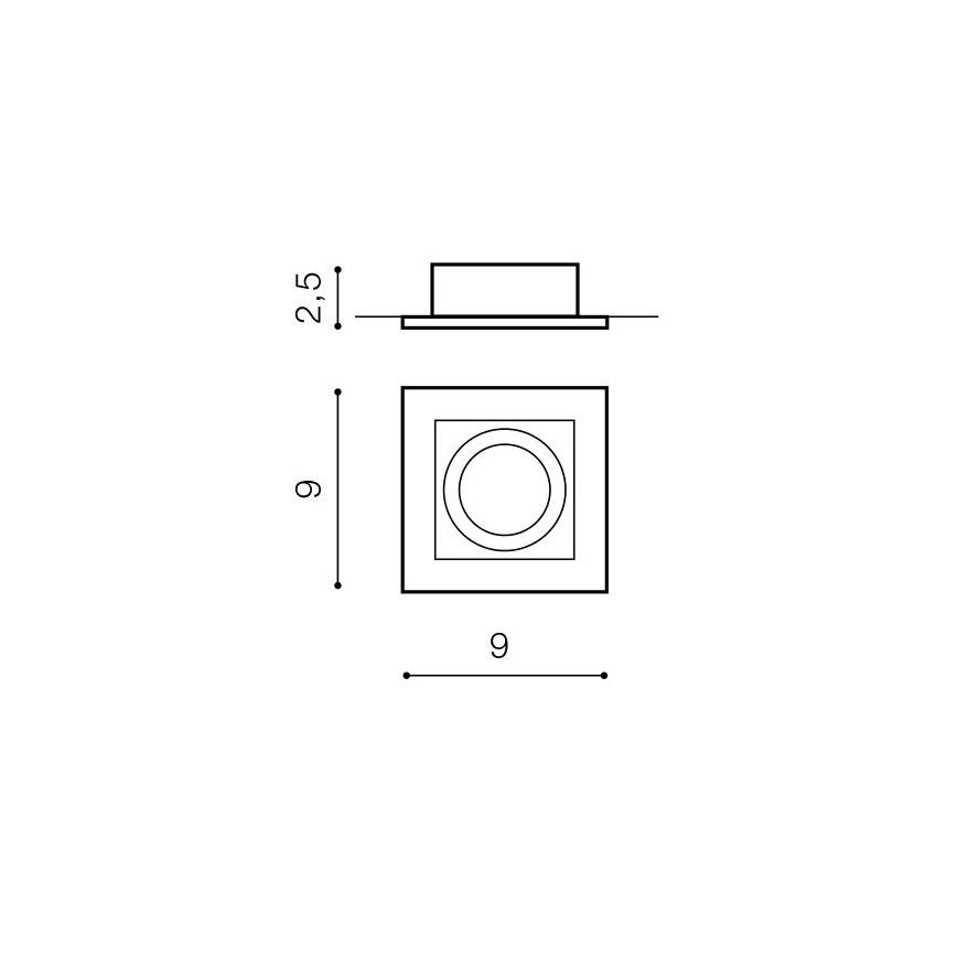Azzardo AZ0797 - Upotettu valo PACO 1xGU10/50W/230V