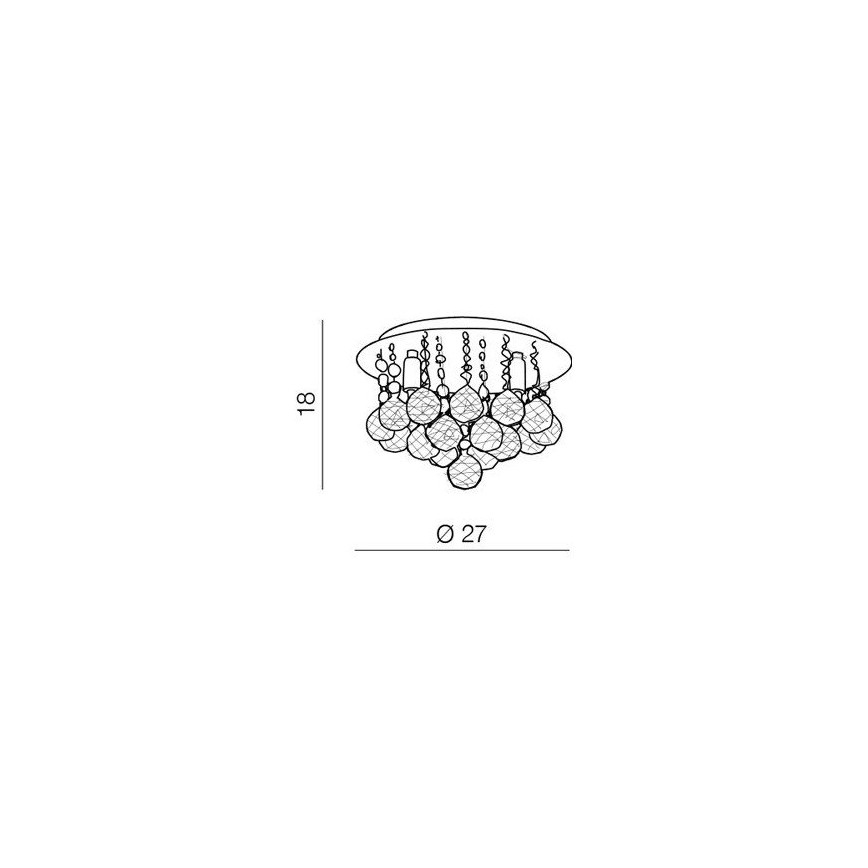 Azzardo AZ1285 - Kristallikattovalaisin BOLLA 3xG9/40W/230V