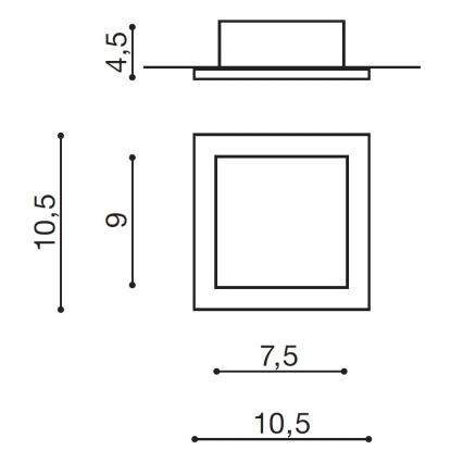 Azzardo AZ2801 - Upotettu valo MINORKA 1xGU10/50W/230V