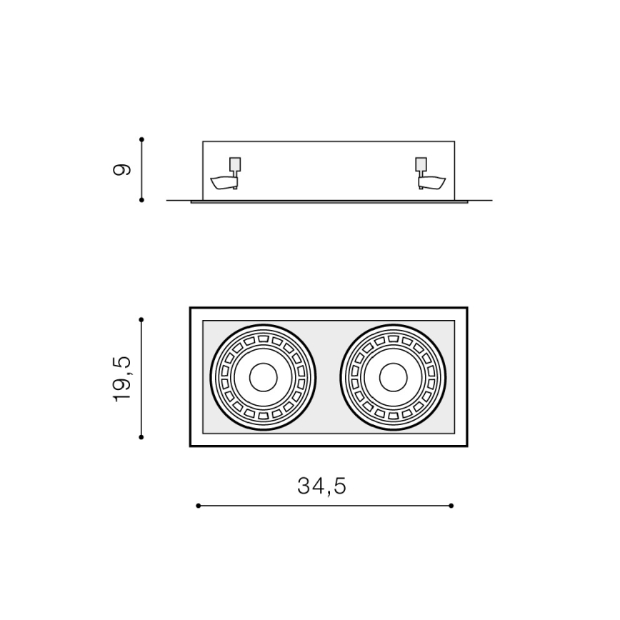 Azzardo AZ2875 - Upotettu valo NOVA 2xGU10-ES111/50W/230V