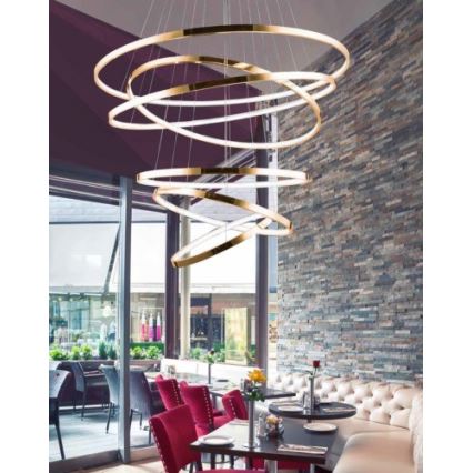 Azzardo AZ2921 - Himmennettävä LED-kattokruunu narussa WHEEL 6xLED/140W/230V