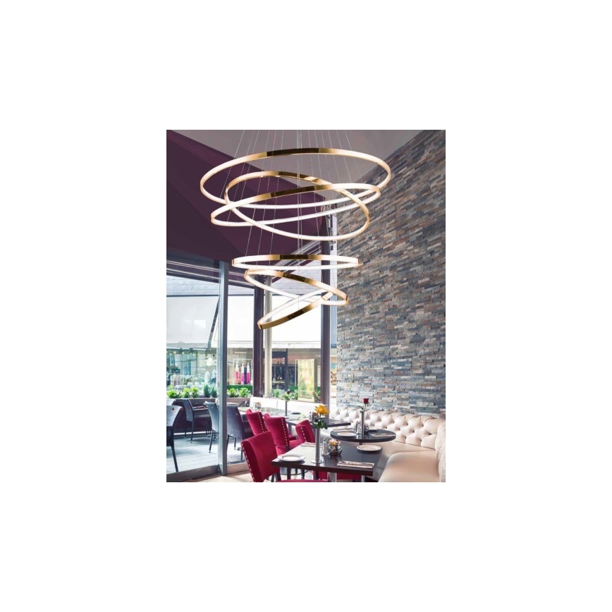 Azzardo AZ2921 - Himmennettävä LED-kattokruunu narussa WHEEL 6xLED/140W/230V
