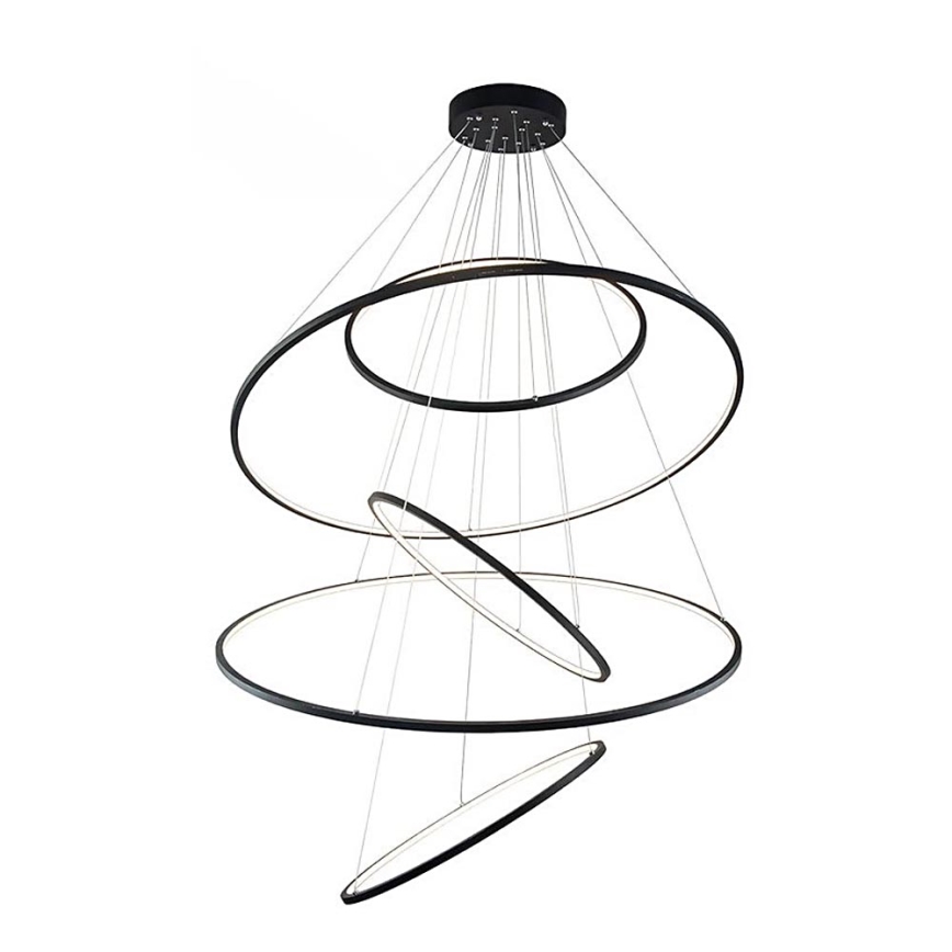 Azzardo AZ3137 - Himmennettävä LED-kattokruunu narussa WHEEL LED/190W/230V musta