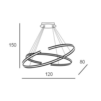 Azzardo AZ3356 - Himmennettävä LED-kattokruunu narussa ALESSIA LED/100W/230V