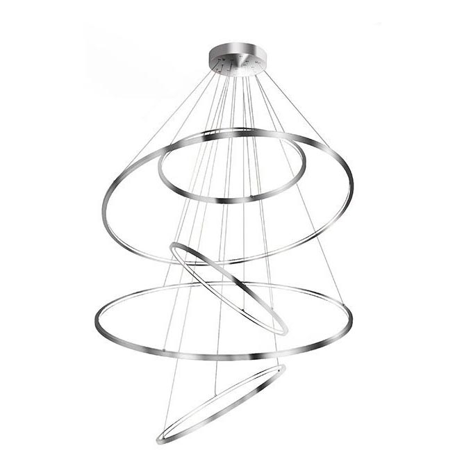 Azzardo AZ3417 - Himmennettävä LED-kattokruunu narussa WHEEL LED/190W/230V kiiltävä kromi