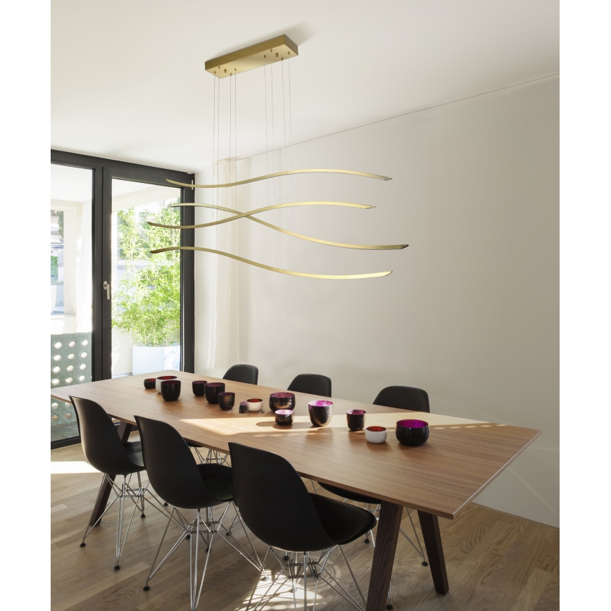 Azzardo AZ4058 - LED Himmennettävä kattokruunu johdossa WAVES LED/70W/230V kulta