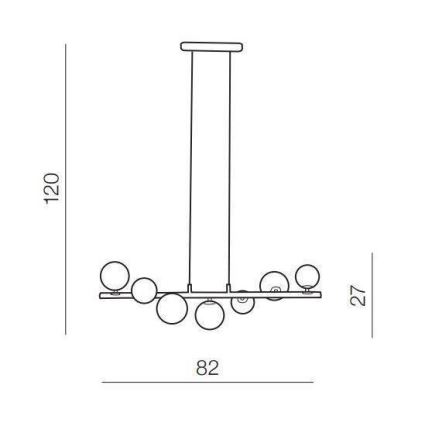 Azzardo AZ4406 - Kattokruunu johdossa SYBILLA 7xG9/25W/230V musta