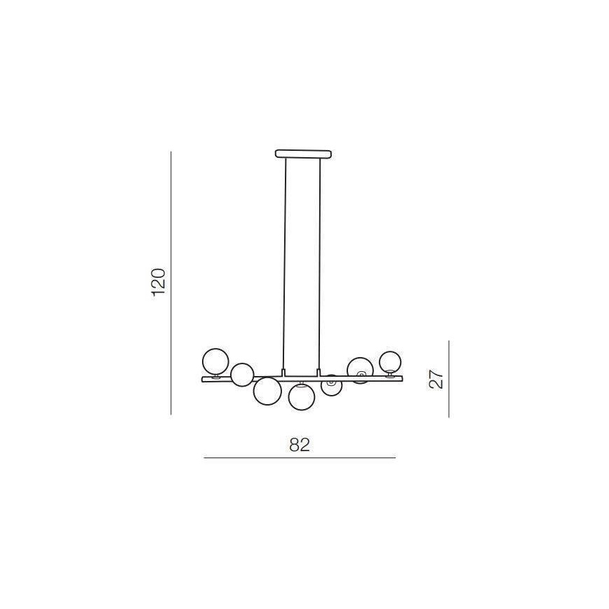 Azzardo AZ4406 - Kattokruunu johdossa SYBILLA 7xG9/25W/230V musta