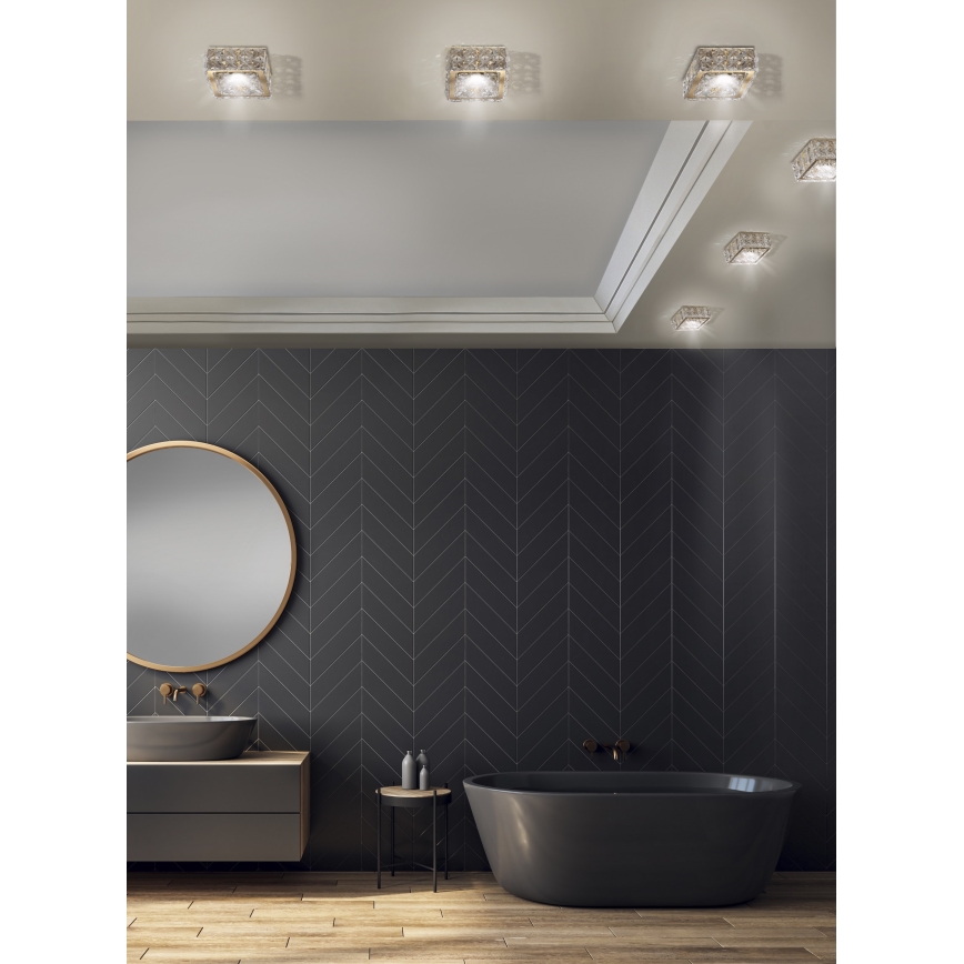 Azzardo AZ4412 - Upotettu valo ESTER 1xGU10/50W/230V neliö kulta
