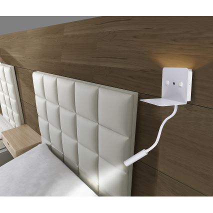 Azzardo AZ4417 - LED Joustava pieni lamppu hyllyllä VERA 1xLED/5W/230V + 1xLED/6W valkoinen