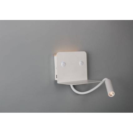 Azzardo AZ4417 - LED Joustava pieni lamppu hyllyllä VERA 1xLED/5W/230V + 1xLED/6W valkoinen