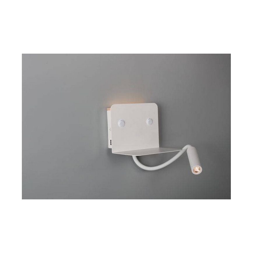 Azzardo AZ4417 - LED Joustava pieni lamppu hyllyllä VERA 1xLED/5W/230V + 1xLED/6W valkoinen