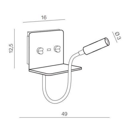 Azzardo AZ4417 - LED Joustava pieni lamppu hyllyllä VERA 1xLED/5W/230V + 1xLED/6W valkoinen