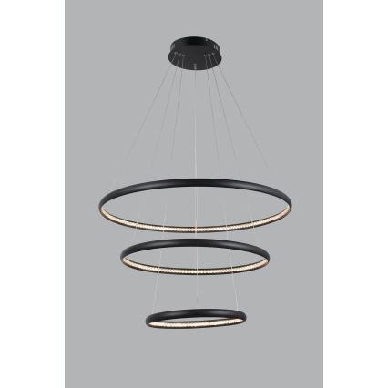 Azzardo AZ4428 - LED-kattokruunu narussa BRIGHTON LED/55W/230V musta
