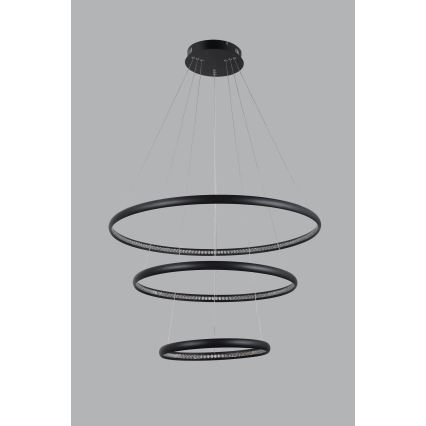 Azzardo AZ4428 - LED-kattokruunu narussa BRIGHTON LED/55W/230V musta