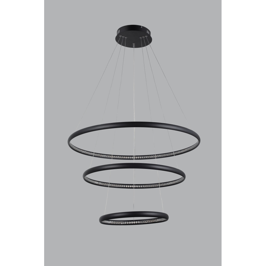 Azzardo AZ4428 - LED-kattokruunu narussa BRIGHTON LED/55W/230V musta