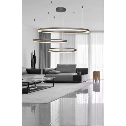Azzardo AZ4707 - LED-kattokruunu johdossa HALO LED/130W/230V musta