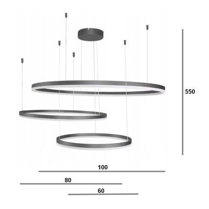 Azzardo AZ4707 - LED-kattokruunu johdossa HALO LED/130W/230V musta