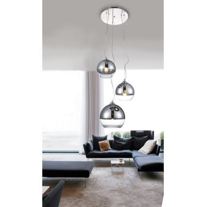 Azzardo AZ4751 - Kattokruunu johdossa BALL 3xE27/40W/230V