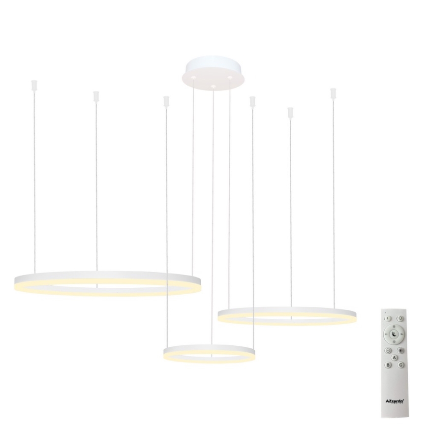 Azzardo AZ4971 - Himmennettävä LED-kattokruunu johdossa HALO LED/120W/230V valkoinen + kauko-ohjaus