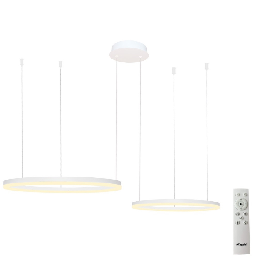 Azzardo AZ4977 - Himmennettävä LED-kattokruunu johdossa HALO LED/90W/230V valkoinen + kauko-ohjaus