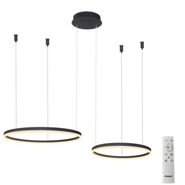 Azzardo AZ4978 - Himmennettävä LED-kattokruunu johdossa HALO LED/90W/230V musta + kauko-ohjaus
