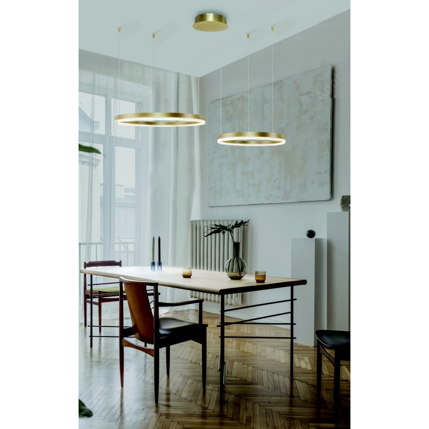 Azzardo AZ4979 - Himmennettävä LED-kattokruunu johdossa HALO LED/90W/230V kulta + kauko-ohjaus
