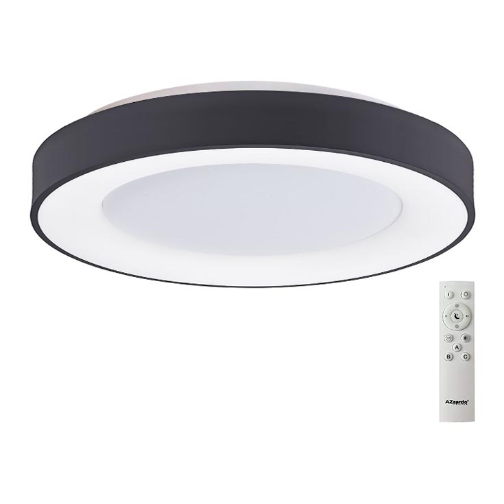 Azzardo AZ4991 - Himmennettävä LED-kattovalaisin SANTANA LED/50W/230V musta + kauko-ohjaus