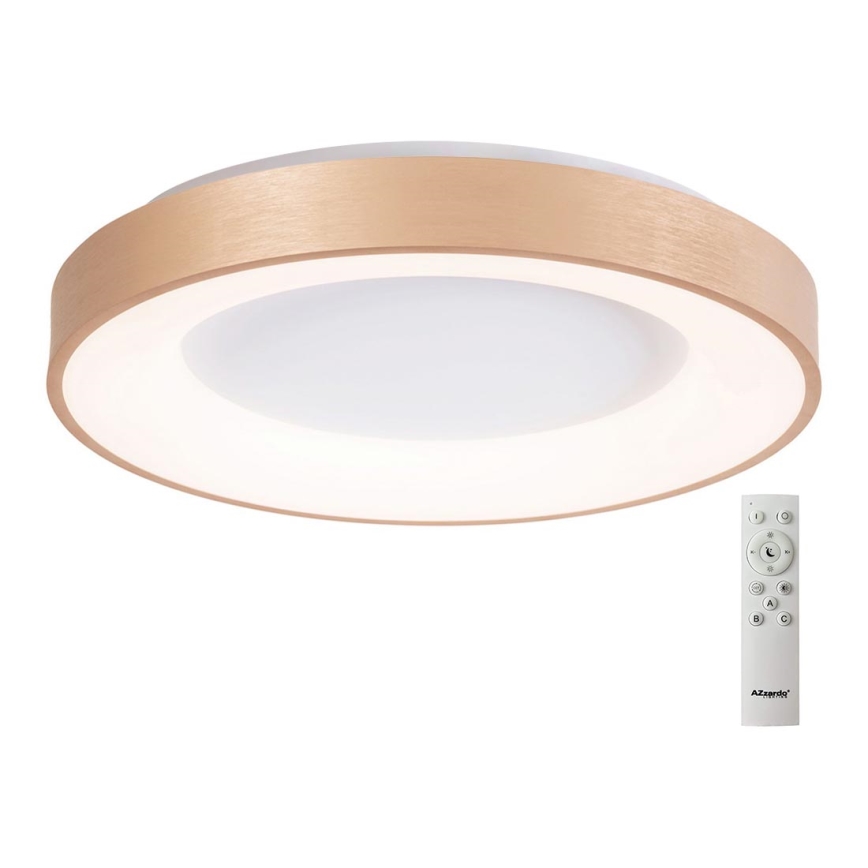 Azzardo AZ4996 - Himmennettävä LED-kattovalaisin SANTANA LED/80W/230V kulta + kauko-ohjaus