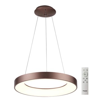 Azzardo AZ5007 - Himmennettävä LED-kattokruunu johdossa SANTANA LED/50W/230V ruskea + kauko-ohjaus