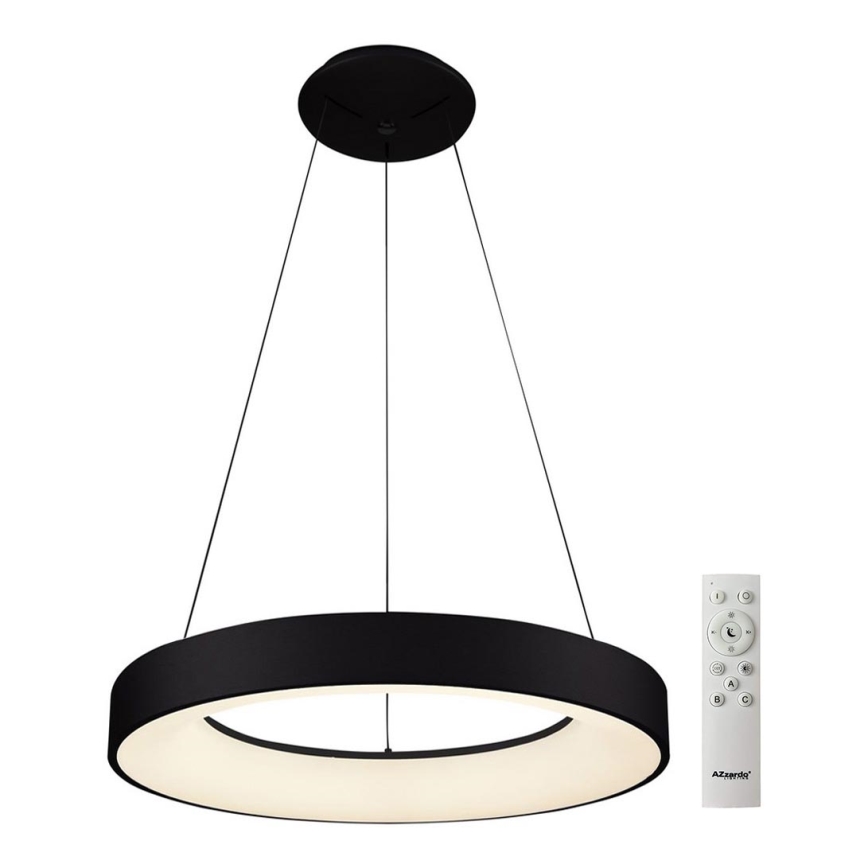 Azzardo AZ5008 - Himmennettävä LED-kattokruunu johdossa SANTANA LED/50W/230V musta + kauko-ohjaus