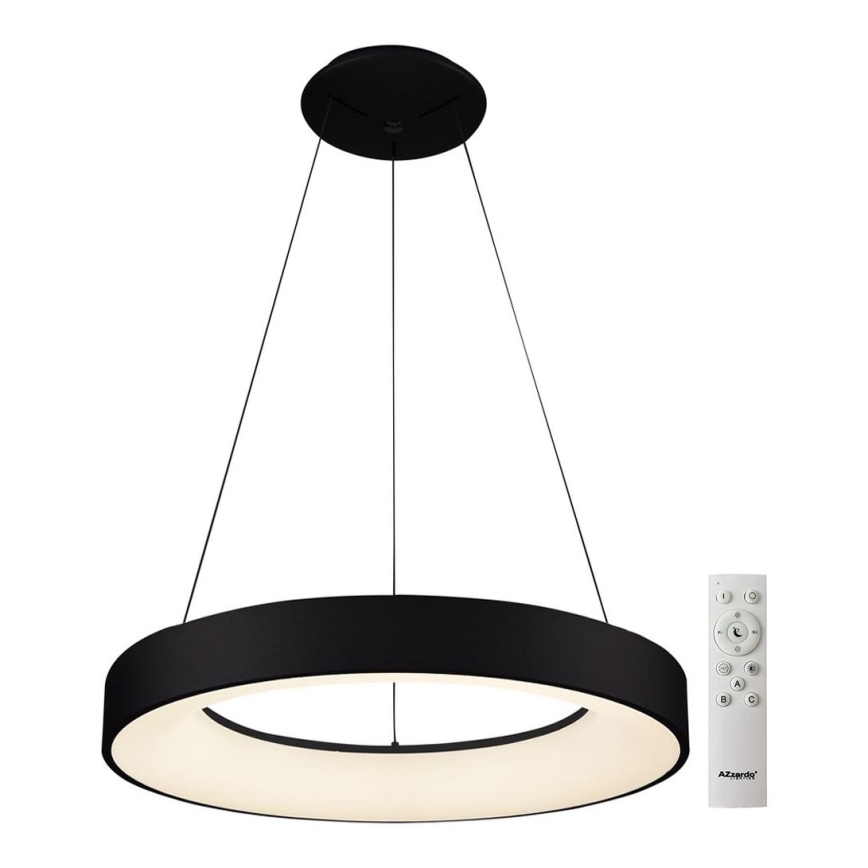 Azzardo AZ5012 - Himmennettävä LED-kattokruunu johdossa SANTANA LED/80W/230V musta + kauko-ohjaus