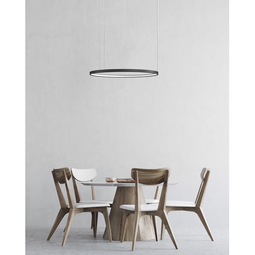 Azzardo AZ5019 - Himmennettävä LED-kattokruunu johdossa AGNES LED/48W/230V halkaisija 58 cm musta