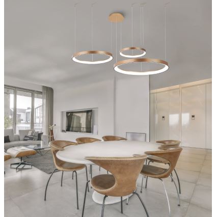 Azzardo AZ5026 - Himmennettävä LED-kattokruunu johdossa AGNES LED/120W/230V kulta
