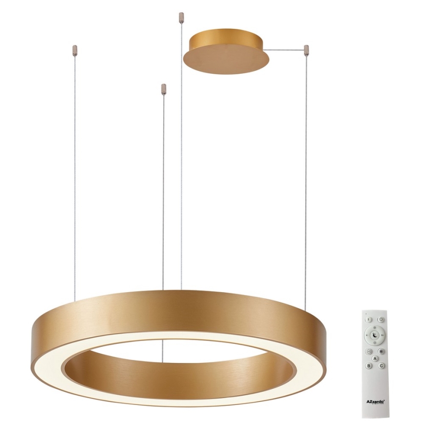 Azzardo AZ5045 - Himmennettävä LED-kattokruunu johdossa MARCO LED/50W/230V kulta + kauko-ohjaus