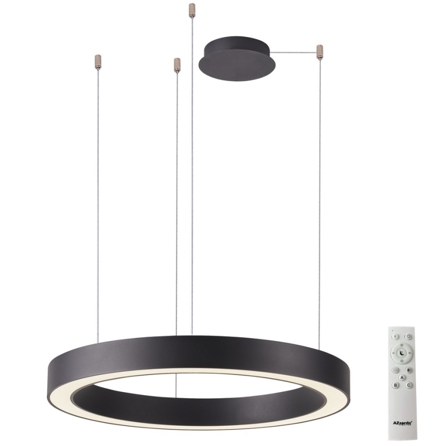 Azzardo AZ5050 - Himmennettävä LED-kattokruunu johdossa MARCO LED/80W/230V musta + kauko-ohjaus