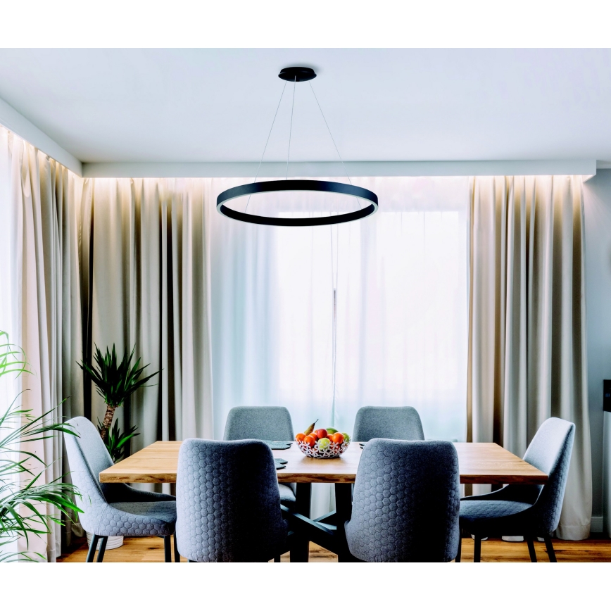 Azzardo AZ5050 - Himmennettävä LED-kattokruunu johdossa MARCO LED/80W/230V musta + kauko-ohjaus