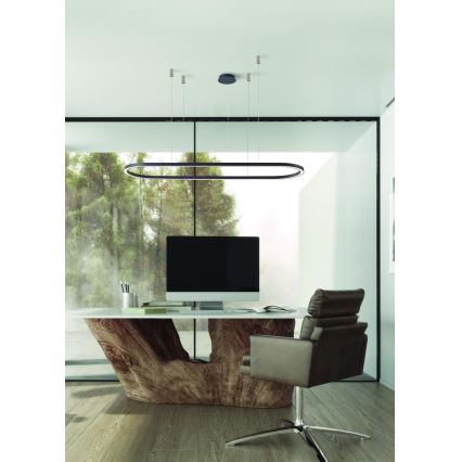 Azzardo AZ5057 - Himmennettävä LED-kattokruunu johdossa ELENA LED/60W/230V 150 cm musta
